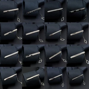 Men 6CM Silver Color Tie Clip Stainless Steel Wedding Party Formal Necktie Clasp - Picture 1 of 24