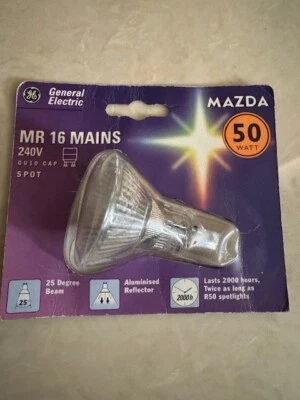 General Electric 25 Degree Flood Beam GU10 cap Halogen Spot Lamp 50 watt - Image 1 of 4