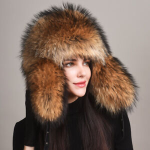 Unisex Full Covered Real Fox Fur Russian Ushanka Cossack Hunter Hat Warm Cap Hat