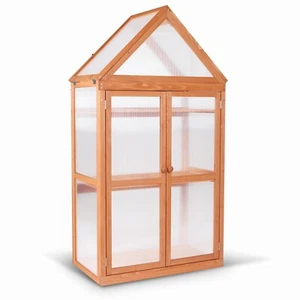Lovupet Greenhouse Cold Frame Wooden Garden Raised Flower Planter Shelf, 0800 - Picture 1 of 15