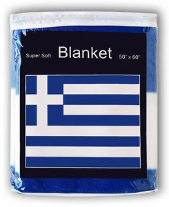 Greece Flag Fleece Blanket 50"x60" Travel Throw Cover Athens Thessaloniki Greek - Picture 1 of 3
