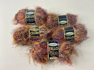 Sensations Jewel Tone Multi Cello Space Yarn Eyelash Polyester 54.6 Yds Lot Of 5 - Picture 1 of 4