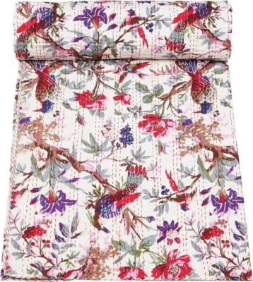 MANTA DE ALGODÓN INDIO REVERSIBLE KANTHA EDREDÓN PAISLEY TIRO RALLI TALLA QUEEN Foto 1 de 4