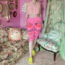 90s Sweet Sacks Pants Capris Drawstring Pink Neon S M L XL