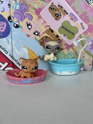 🐣 RARE set of 2 european cats #1120 - #1116 Leo Littlest Pet Shop - Petshop LPS - Image 1 of 4