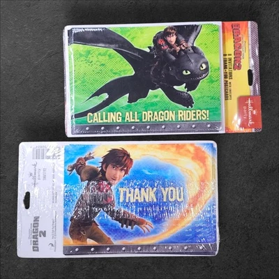 Lote de 2 convites de festa e cartas de agradecimento e dois How to Train Your Dragon NOS - Imagem 1 de 4