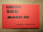 1969 H1 Kawasaki 500 Mach III Rider's Handbook Owner's Manual Riders Owners Shop