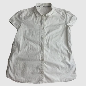 Gap Kids Shirt Girl XXL 13-14 Fitted White Button Up Short Sleeve - Picture 1 of 9