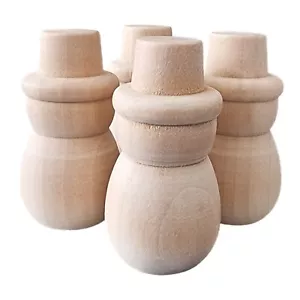 4er Holzfiguren Figuren Kegel Spielfiguren zum Basteln Bemalen Weihnachten Deko - Bild 1 von 4