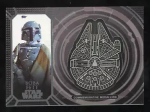 BOBA FETT Topps Star Wars STAR WARS COMMEMORTIVE MEDALLION STAR SHIP SP RARE - Bild 1 von 2