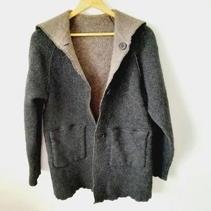 TALBOTS Reversible Alpaca Wool Hoodie Coat Jacket sz: Med - Picture 1 of 14