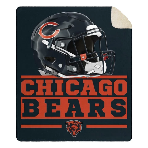 New NFL Chicago Bears Soft Large Throw Blanket with Sherpa 60"x70" Cover