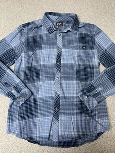 Billabong Flannel Long Sleeve Button up Shirt Men's L Blue Plaid - Picture 1 of 7