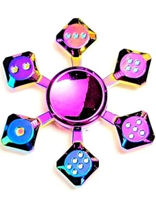 Rainbow Dice Fidget Spinner Colorful Finger Hand Spin Toy STOCKING STUFFER CHEAP - Picture 1 of 5