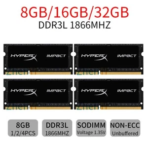 For HyperX Impact 32GB 16GB 8GB DDR3L PC3L-14900S 1866MHz 1.35V Laptop RAM LOT - Picture 1 of 15