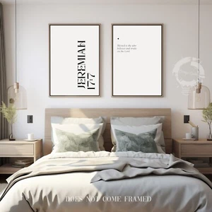 Jeremiah 17:7, Bible Verse, Set of 2 Poster Prints, Christian Home Wall Décor - Picture 1 of 8