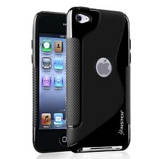 BLACK TPU Rubber Soft Silicone SKIN CASE COVER For IPOD TOUCH 4G 4th GEN 4