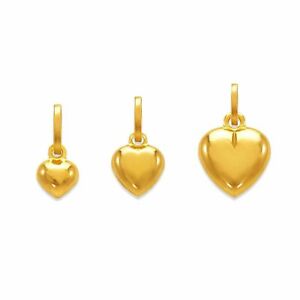 Delicate Dangle Heart Pendant Hollow Heart Charm Pendant Women 14K Solid Gold
