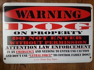 Metal Warning Dog Sign For FENCE ,Beware Of Dog 8"x12" - Picture 1 of 1