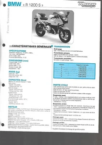 BMW R1200S 2005 fiche technique BMW R1200S de 2005 moto RMT ETAI - Picture 1 of 3