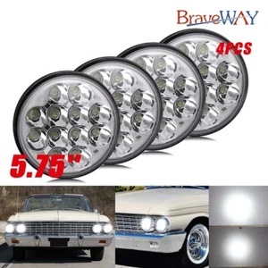 For Ford Galaxie 500 1962-1974 4pcs 5.75" 5-3/4inch Round LED Headlights Hi/Lo - Picture 1 of 13