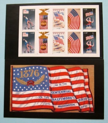 Sc # 3776-3780 (BK 294) ~ Booklet of 20 ~ 37 cent Old Glory Issue - Image 1 of 2