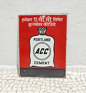 Vintage ACC Portland Cement Advertising Enamel Sign Board Harshad Mehta EB711 - Picture 1 of 5