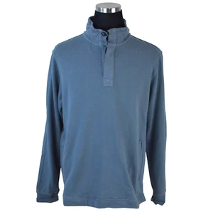 Pullover Orvis Hombre M Azul Acolchado Manga Larga 100% Algodón - Imagen 1 de 9