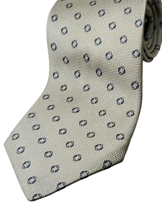 Corbata ROBERT TALBOTT Hecha a Mano en EE. UU. 100% Seda Para Hombre Gris Plata Azul NUEVA Foto 1 de 4