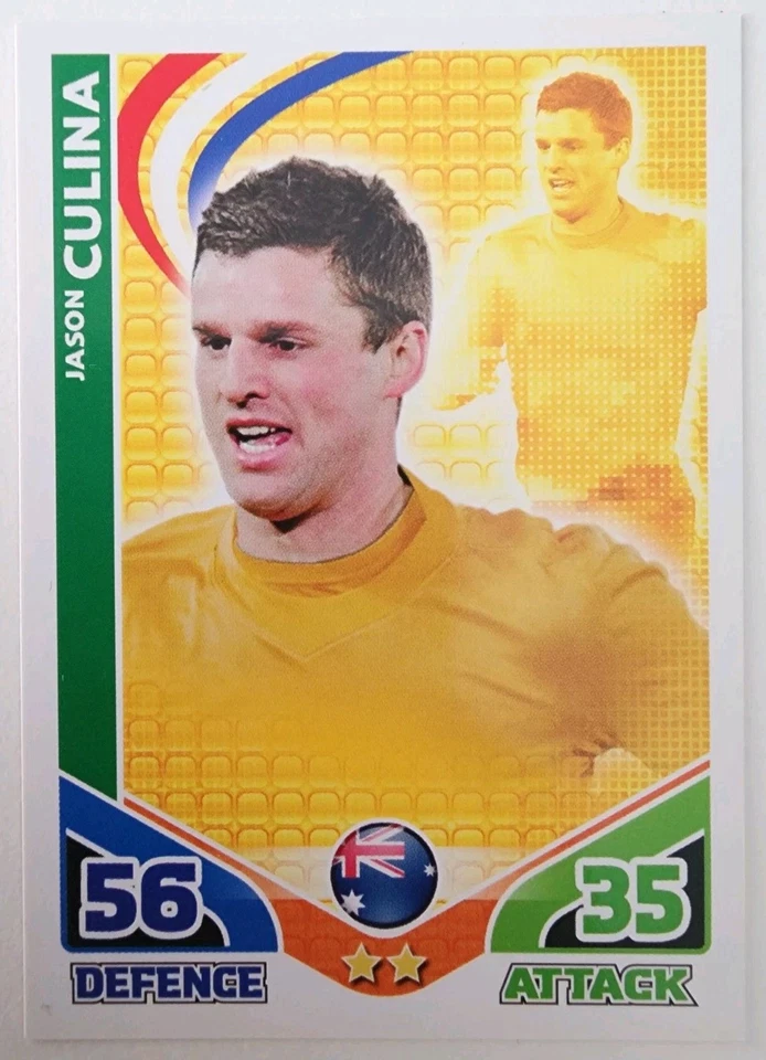 Jason Culina Australia 2010 World Cup Soccer Card Topps Match Attax Foto 1 de 1