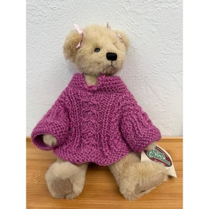 Ganz Cottage Collectibles Daphne Bear Plush 10" Handmade Knit Sweater - Picture 1 of 7