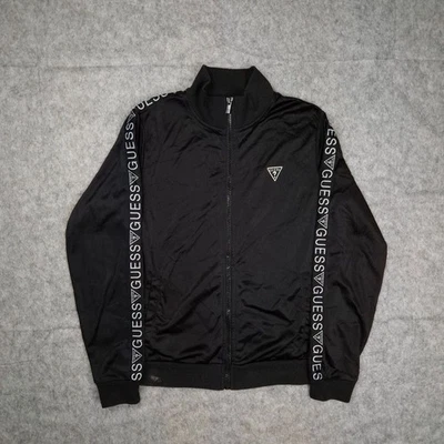 Guess Jacket Mens Medium Black Track Sportswear - Image 1 of 4