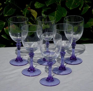 Service de 6 verres à vin rouge en cristal d'Arques modèle lilas Haut. 16 cm - Imagen 1 de 4