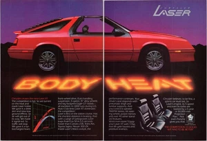 Chrysler Laser XT 1985 Original 2pg Print Ad Red Turbo Sports Car - Picture 1 of 3