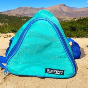 Bolso Enfriador Triángulo Lands End Retro Sandwich Almuerzo Trabajo Bolso Azul Teal - Imagen 1 de 11