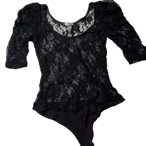 Guess Lace Bodysuit Size XS Small Black Romper One Piece Club Rave Festival S - Picture 1 of 11