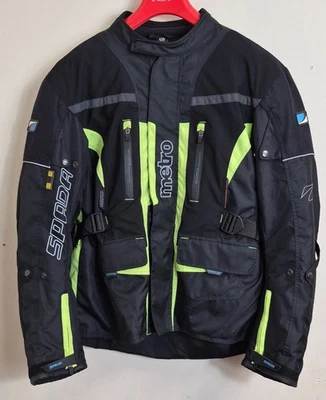 Spada Waterproof Motorcycle Jacket Metro X-Large Black Flo Yellow Touring - Image 1 of 4