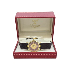 Vintage Must de Cartier Vendôme 590003 Watch | Bordeaux Dial | 30mm Quartz - Picture 1 of 14