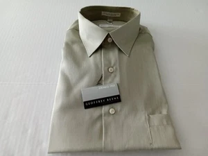 Geoffrey Beene Mens Light Green Dress Shirt 17 32/33 Wrinkle Free Long Sleeve - Picture 1 of 6