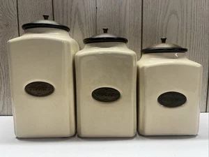 Dileep Ceramic Canister Set Coffee Sugar Flour Canister With Lid India Home - Picture 1 of 11
