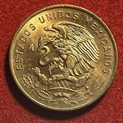 墨西哥 20 Centavos 1964 年未流通青铜硬币 KM#440 T7617 — 第 1/2 张图片