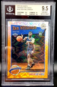 ZION WILLIAMSON 19-20 PANINI HOOPS ORANGE EXPLOSION ROOKIE RC SSP 16/25 BGS 9.5 - Imagen 1 de 4