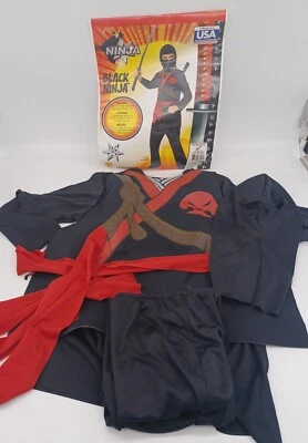 Disfraz de Ninja Negro Rubí Niño Mediano (8-10) para 5-7 años Usado  Foto 1 de 4