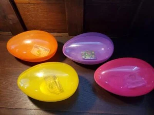 NEW SET/ 4 LARGE 5" X 7" FILLABLE EASTER EGG PLASTIC CONTAINER HOLDS CANDY GIFTS - Picture 1 of 4