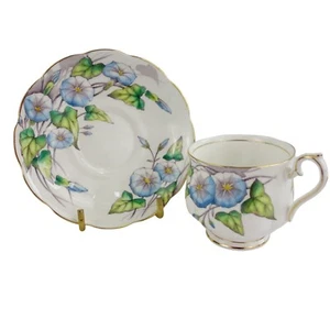 Vintage 50s Royal Albert Bone China No 9 Morning Glory Tea Cup and Saucer - Picture 1 of 9