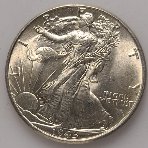 1945-P Walking Liberty Silver Half Dollar - UNC  #134 Cover
