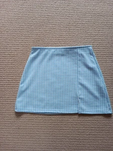 Women's Pull & Bear Blue & White Check Mini Skirt - Fits Size 14 - worn once - Picture 1 of 6