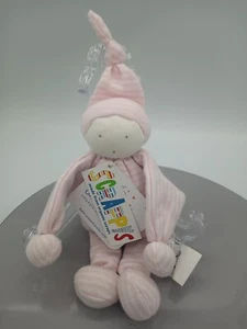 Under the Nile Stuffed Plush 8" Baby Buddy Rag Doll Lovey Organic Pink Stripe - Picture 1 of 5