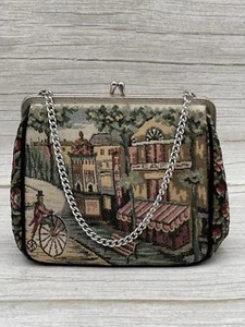 Chic Vintage Tapestry Handbag with Chain Strap - Bild 1 von 9