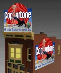 COPPERTONE LOTION BILLBOARD ANIMATED SIGN FOR HO-SCALE-LIGHTS,FLASHES & MORE! - Picture 1 of 1